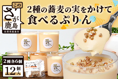 【新感覚!!】そばの実をかけて食べるぷりん 2種 合計12個【売切必至!!かしま自然農園のこだわりが詰まった人気のプリン】「ザクッ！とろっ！甘じょっぱい！」「ザクッ！とろっ！香ばしい！」蕎麦の実プリン C-96