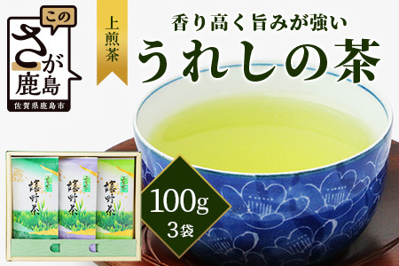 ギフトにおすすめ】 佐賀県産 上煎茶 うれしの茶 100g×3本【合計300g