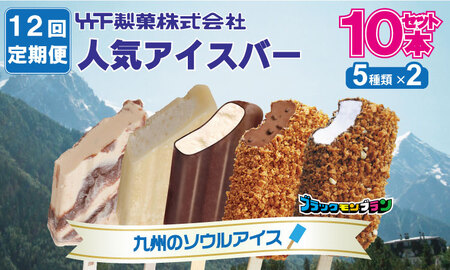 【定期便】 (12ヶ月連続お届け)竹下製菓人気アイス10本  アイス クリーム Q108-004