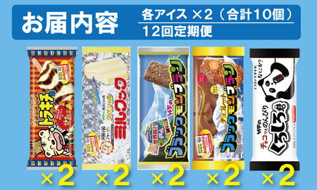 【定期便】 (12ヶ月連続お届け)竹下製菓人気アイス10本  アイス クリーム Q108-004
