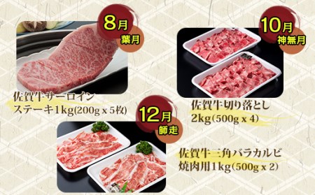 【定期便】佐賀牛極みコース 隔月（2ヶ月に1度) お肉の定期便  Q222-001