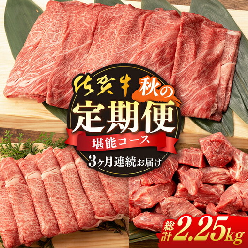 【先行予約】【3回定期便】佐賀牛 秋の定期便堪能コース NAB106 牛肉 定期便