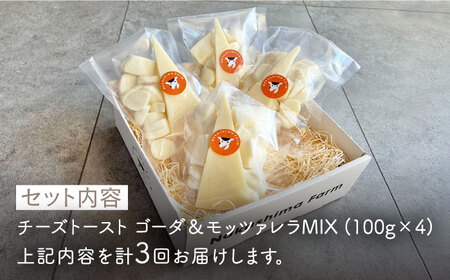 【3回定期便】チーズトースト ゴーダ＆モッツァレラMIX 4点 セット【ナカシマファーム】[NAJ116]