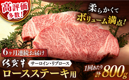 【6回定期便】佐賀牛 牛肉ステーキ用800g NAB131 牛肉 定期便