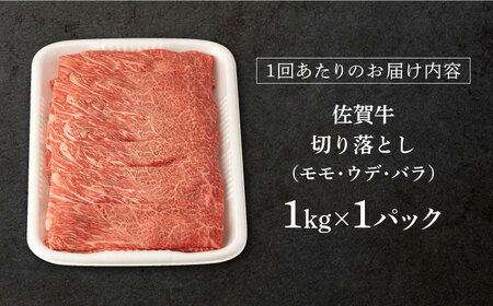 【先行予約】【12回定期便】佐賀牛 切り落とし 総計12.0kg NAB058 牛肉 定期便