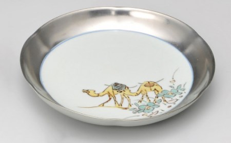 プラチナ彩色絵駱駝文銘々皿5枚セット NAT007 