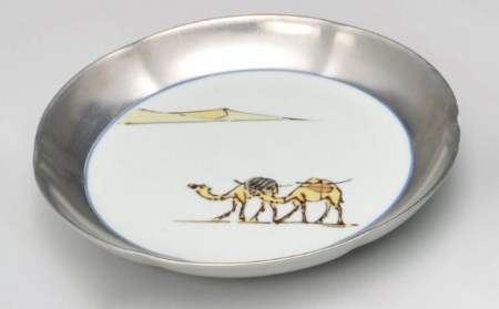 プラチナ彩色絵駱駝文銘々皿5枚セット NAT007 