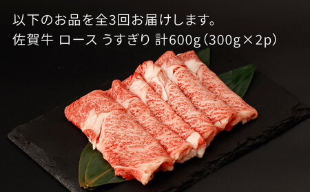 【3回定期便】牛肉 ロース薄切り 計600g NAC146 牛肉 定期便