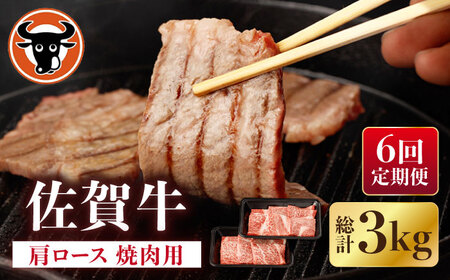 【6回定期便】牛肉 肩ロース 焼肉用 計500g NAC153 牛肉 定期便