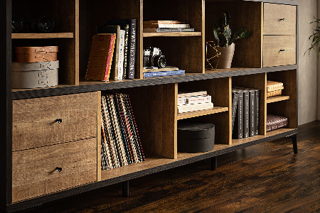 【東馬家具】タナス ローシェルフ 1800 BK(H060591)