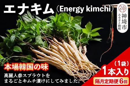 【隔月6回定期便】一子相伝 秘伝のエナキム(高麗人参スプラウト・キムチ)1袋1本入(H104149)
