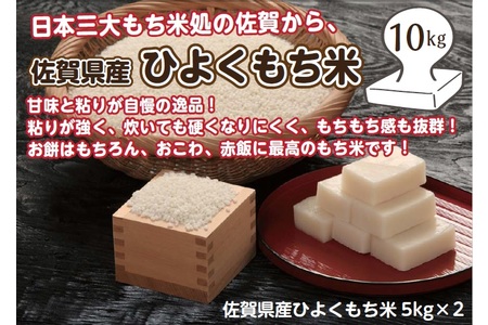 令和元年産 佐賀県産ひよくもち米10kg (H015106)