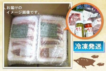 脊振ジビエ 詰め合わせ イノシシ肉約600g＆柚子胡椒2本セット 【ジビエ イノシシ肉 ロース バラ カレー 鍋 詰め合わせ】(H044125)