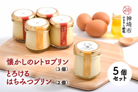 【えこびと】懐かしのレトロプリン・とろけるはちみつプリン5個セット(H037138) 4,050円