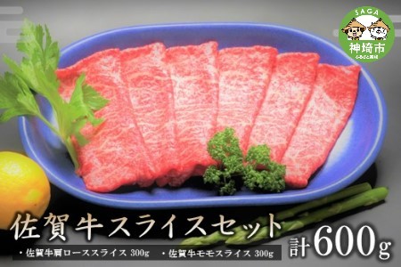 佐賀牛スライスセット600g 【牛肉 焼肉 モモ ロース BBQ キャンプ 精肉 牛肉セット】(H066105)