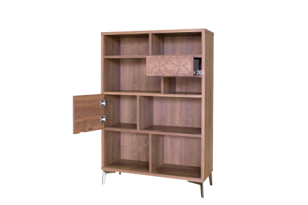 ラクト 90シェルフ ブラウン【飾り棚 ディスプレイラック 本棚 家具】(H062310)