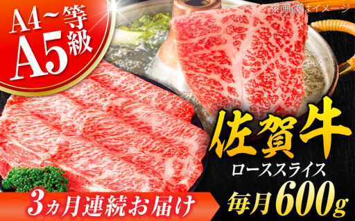 【全3回定期便】小分けが嬉しい！ 艶さし 佐賀牛 ローススライス 600g（300g×2P） 吉野ヶ里町[FDB054]