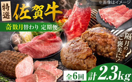 【6回定期便/奇数月発送】＜10万コース＞特選佐賀牛 月替わりバラエティパック 計2.3kg 定期便 黒毛和牛[FCV006]