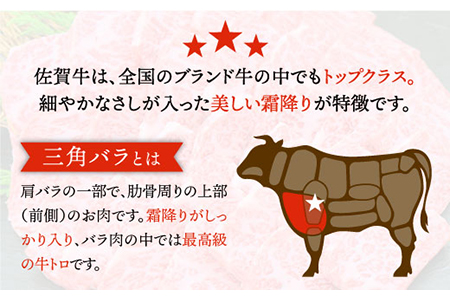 これぞカルビ！最高級の佐賀牛 A4 A5 三角バラ焼肉用 400g 吉野ヶ里町/ミートフーズ華松 佐賀牛 牛肉 肉 焼肉 ブランド牛 国産 [FAY027]