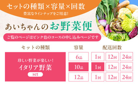 【10品】農薬に頼らない！カラダにやさしい「イタリア野菜」セット（レギュラー） あいちゃん農園 野菜 やさい[FAA017]
