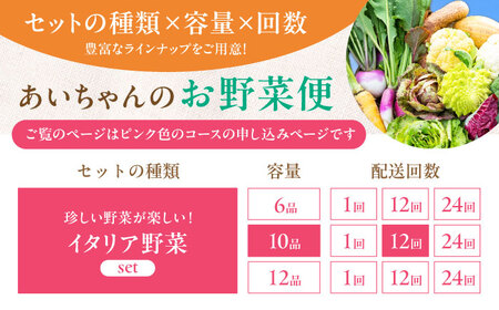 【10品×12回定期便】あいちゃん農園「イタリア野菜」セット（レギュラー）野菜 やさい[FAA018]