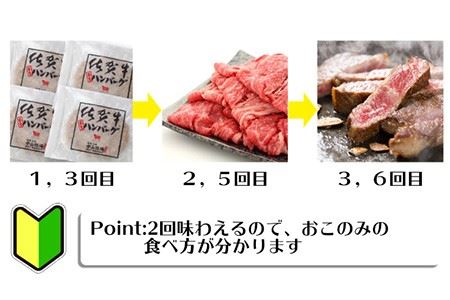 【佐賀牛お試し計6回定期便】佐賀牛の初心者限定定期便 [FAZ045]