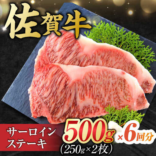 【6回定期便】 艶さし！ 佐賀牛 サーロインステーキ 計3kg (250g×2枚×6回) 吉野ヶ里町 佐賀牛 牛肉 肉 国産 ブランド牛 サーロイン ステーキ [FDB040]
