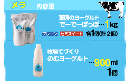 牧場の手作りギフト【 メラ 】 【 ふるさと納税 人気 おすすめ ランキング ヨーグルト プレーンヨーグルト セミスィートヨーグルト のむヨーグルト 北海道 鹿追町 送料無料 】 SKB024