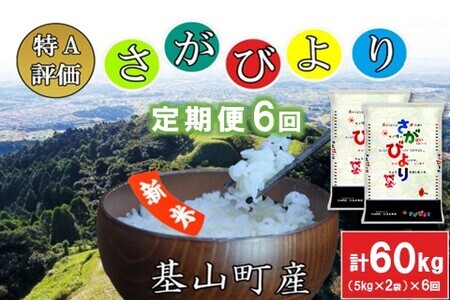 新米【6カ月定期便】☆特A評価米☆ 令和5年産 さがびより 10kg(5kg×2