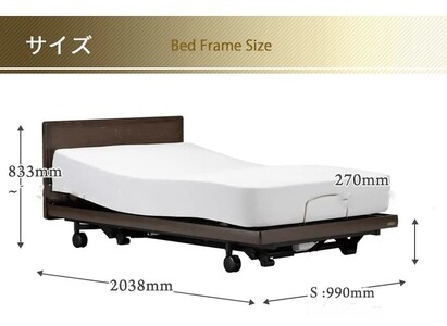 フランスベッド電動リクライニングGS-02F（2モーター：背上げ・脚上げ）レッグタイプ　マットレス・手すり付き（シングル）