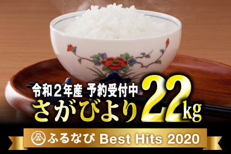 令和2年産 さがびより22㎏(5.5㎏x4袋)【先行予約】2020年10月下旬から順次発送予定! D-419