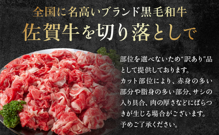 艶さし！【A4~A5】佐賀牛切り落とし 1kg (500g×2P)