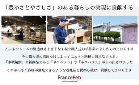 「ふるさと納税限定品」【フランスペット】猫ベッドとしても使える♪キャットタワー&ウォークベンチセット(木製猫家具) P-186