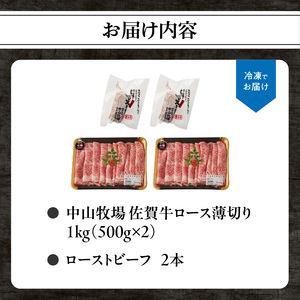 【最速配送】佐賀牛ロース薄切り 1kg ／ 数量限定 すき焼き 霜降り スライス 佐賀牛 【B213】