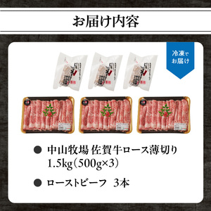 【最速配送】佐賀牛ロース薄切り 1.5kg ／ 数量限定 すき焼き 霜降り スライス 佐賀牛 【B214】
