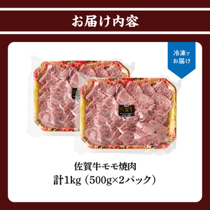 上場亭 佐賀牛モモ焼肉 1kg / 赤身 佐賀牛【B204】