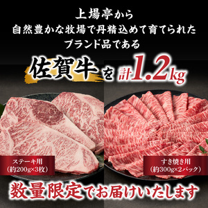 佐賀牛山の幸ギフトセット 計1.2kg |佐賀牛 ステーキ すき焼き 肉 玄海町【E001】