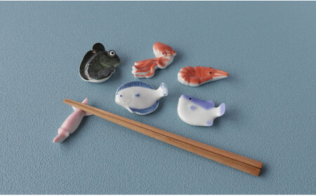 伝統工芸を身近に感じる人気の魚介箸置き6個セット 有田焼 SPECIAL THANKS A18-235