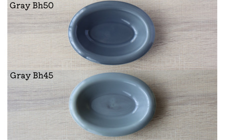 A60-68 有田焼 with glaze Oval Bowl Lサイズ グレー2色セット