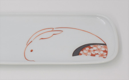 深川製磁 有田焼 SAKURA ペア一文字皿 A50-216