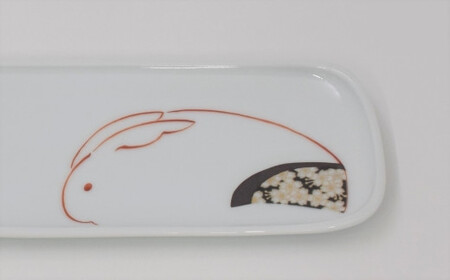 深川製磁 有田焼 SAKURA ペア一文字皿 A50-216