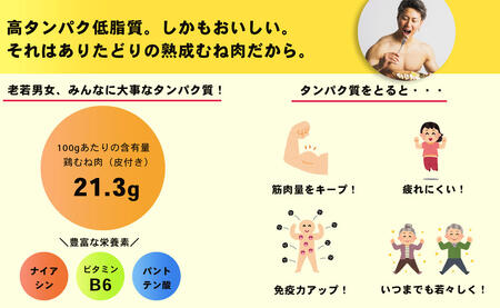 【計2.4kg 小分け】ありたどり 熟成むね肉 計2.4kg (300g×8パック) 鶏肉 むね肉 ムネ肉 胸肉 真空パック N11-4