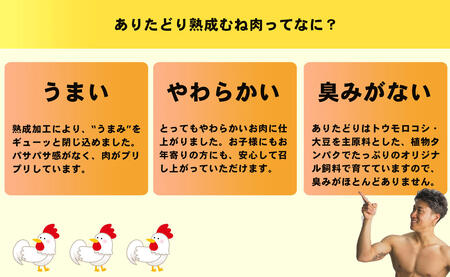 【6回定期便 総計14.4kg】 ありたどり 熟成むね肉 計2.4kg (300g×8パック) 6回 定期便 鶏肉 むね肉 ムネ肉 胸肉 小分け 真空パック N80-5