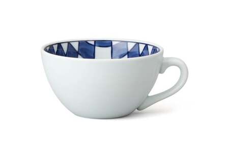 源右衛門窯 染付市松紋 スープ碗 器 食器 皿 デザートカップ カフェオレボウル 有田焼 A40-305