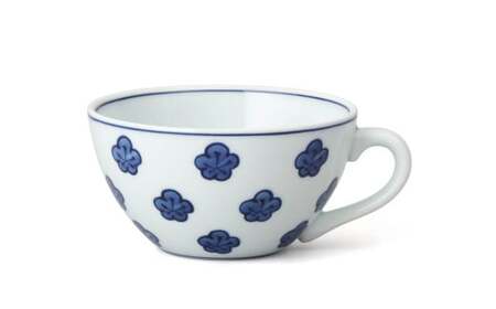 源右衛門窯 染付梅散し スープ碗 器 食器 皿 デザートカップ カフェオレボウル 有田焼 35000円 3.5万円 A35-501