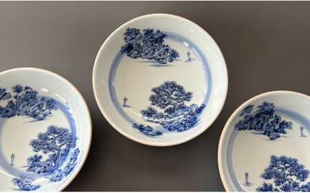 有田焼 山水絵スープ鉢【起山窯】食器 器 うつわ 皿 丼 丼ぶり 鉢 中鉢 スープ鉢 ボウル スープボウル 電子レンジ対応 A22-3