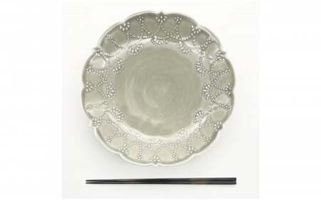 有田焼 惣次郎窯 大串真司 華やぎ 高台コンポート 7寸 グレー 24to3 西富陶磁器 A45-272