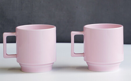 有田焼 世界一つよいマグカップ ～エヌ・マグ～ ペールピンク 2個 セット 匠 Takumi 強化磁器 割れにくい スタッキング スタイリッシュ ギフト プレゼント ピンク A14-142