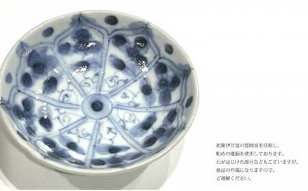 有田焼 工房禅 横田翔太郎 染付 豆皿 八方花紋 2枚 セット 24to3 西富陶磁器 初期伊万里 A15-330