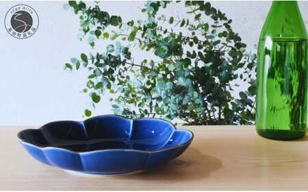 有田焼 ルリ釉縁錆変形パスタ・カレー皿【ARITAYAKI-STORE】食器 うつわ 高級食器 プレート ハンドメイド お洒落 和食器 A24-93